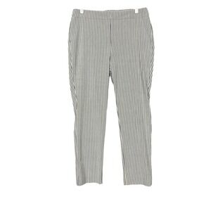 Chicos‎ Pants 1R Womens 8R Gray White Stripe Stretch Pull On Slimming Stretch